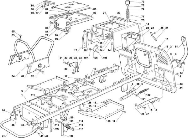 Frame OM 102C/17H Cat.2002 Garden tractor