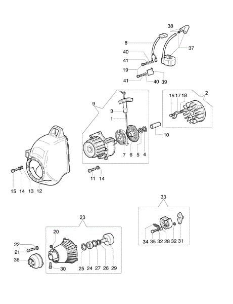 Starter assy and clutch 720 Brushcutter