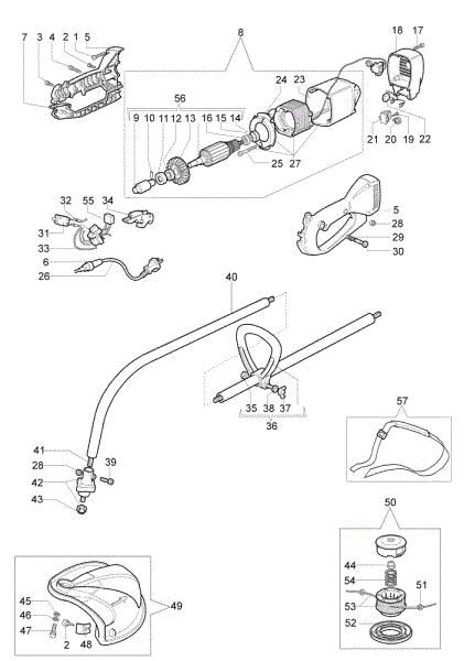 Complete illustrated parts list TR 101 E Electric trimmer