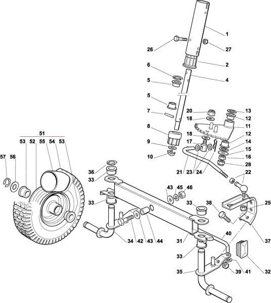 Steering arm OM 63C/6,5M Cat. 2003 Garden tractor
