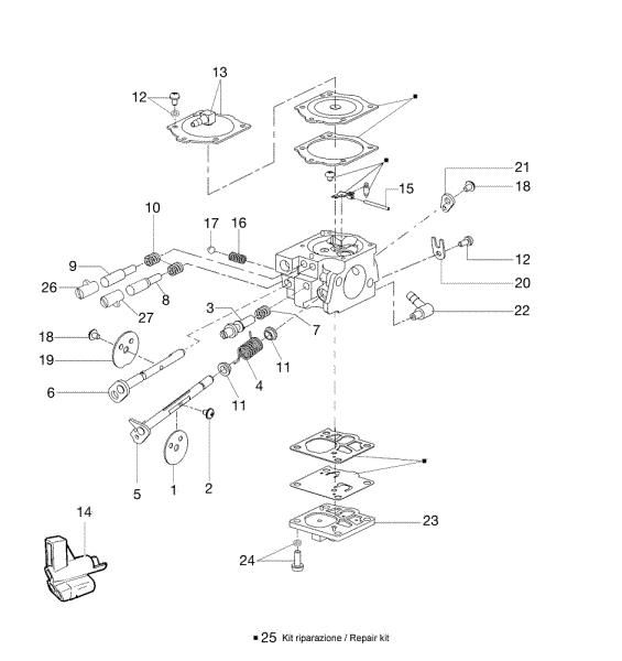 Carburetor MTL 85 R Earth auger