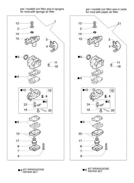 Carburetor WYK-104, WYK-143A 746 S Brushcutter