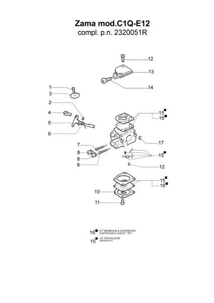 Carburetor C1Q-E12 (Until 30/09/07) SPARTA 42 Brushcutter