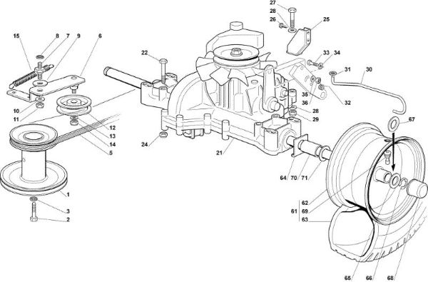 Transmission OM 72C/12,5H Cat.2006 Garden tractor