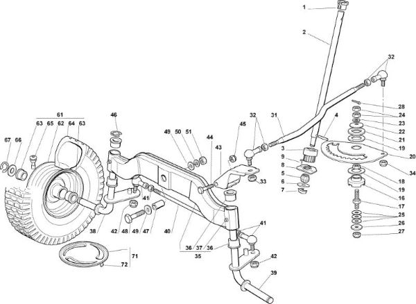 Steering arm OM 102C/20H Cat.2006 Garden tractor