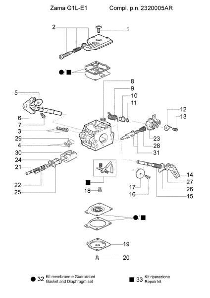Carburetor G1L-E11A GS 940 Chainsaw