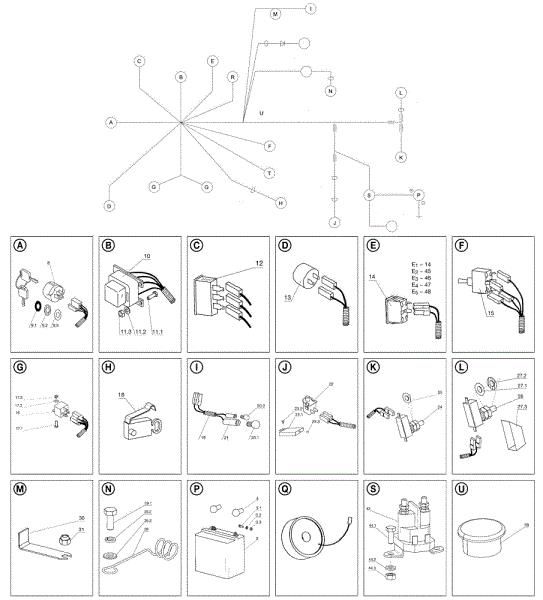 Electrical parts OM 104J/20H Cat.2006-2007 Garden tractor
