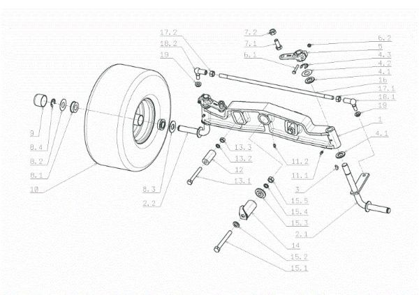 Rear axle FRONT CUT 106/17,5 H Cat.2006 Garden tractor
