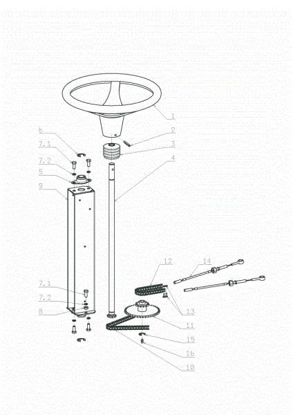 Steering (From SN AP000311) FRONT CUT 106/17,5 H Cat.2006 Garden tractor
