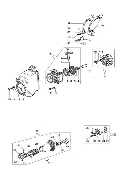Starter assy and clutch SPARTA 25 S Brushcutter