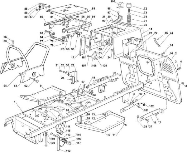 Frame OM 102C/15,5M Cat.2007 Garden tractor
