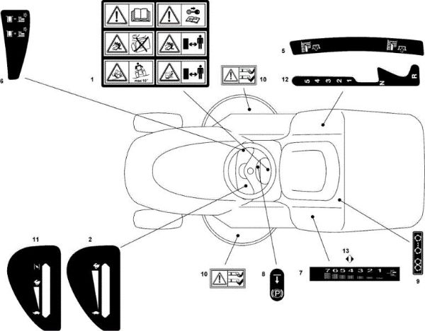 Labels OM 102C/15,5M Cat.2007 Garden tractor