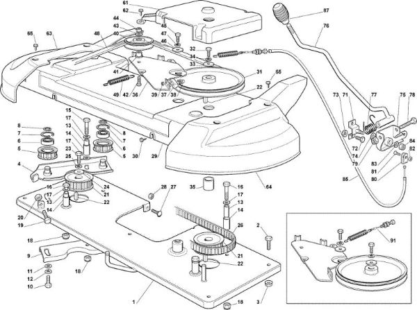 Cutting plate (1) OM 102C/20H Cat.2007 Garden tractor