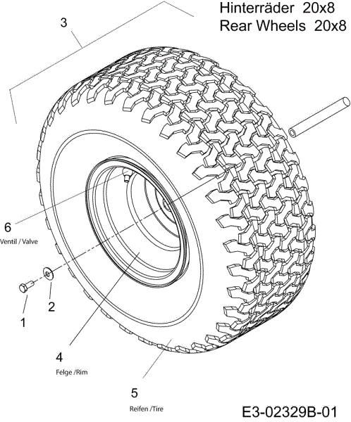 Rear wheels POLO 97/13,5 T Cat.2007 Garden tractor
