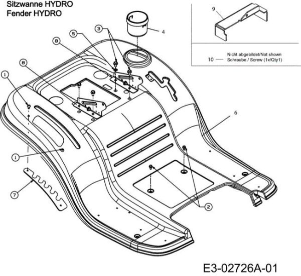 Rear body POLO 108/15,5 H Cat.2007 Garden tractor