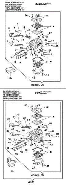 Carburetor WJ-44C, WJ-72A 971 Chainsaw
