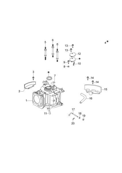 Cylinder and crankcase G 44 PK (K40) Lawnmower