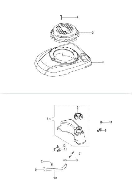 Fuel tank and cover G 44 PK (K40) Lawnmower