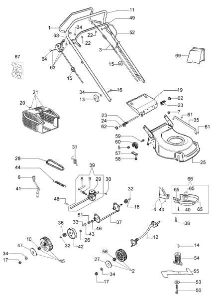 Illustrated parts list G 48 TK (K50) Lawnmower