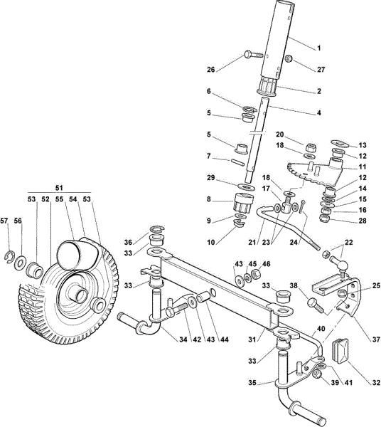 Steering arm OM 63C/6,5M Cat.2008 Garden tractor