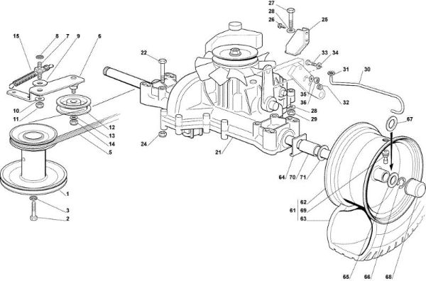 Transmission OM 72C/12,5H Cat.2008 Garden tractor