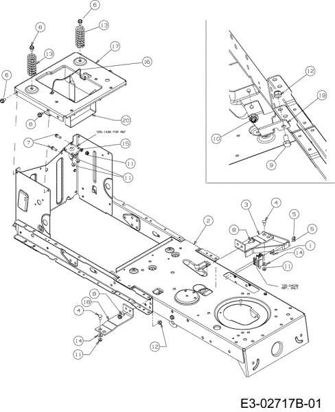 Frame POLO 108/15,5 H Cat.2008 Garden tractor