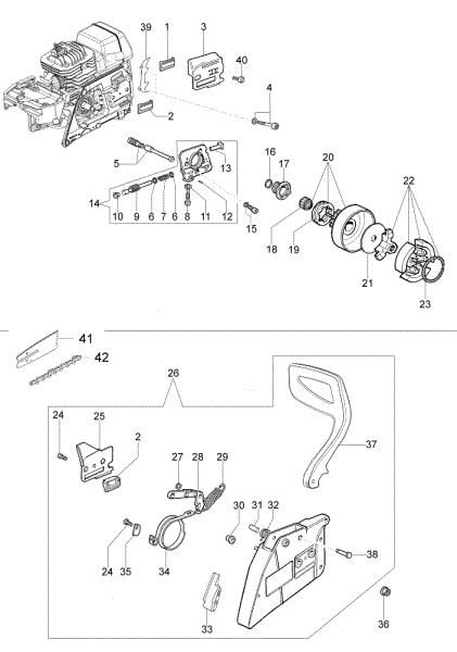 Clutch and brake GS 820 Chainsaw