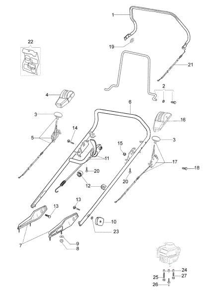 Handlebar LUX 55 HXF Lawnmower