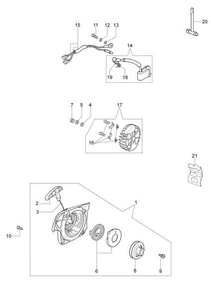 Starter assy GS 370 (Euro 2) Chainsaw