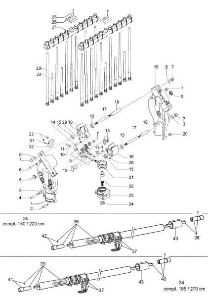 Rod and rake OS 300 E Olive harvester
