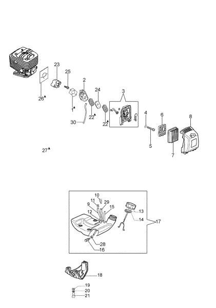 Tank and air filter BC 280 S Brushcutter