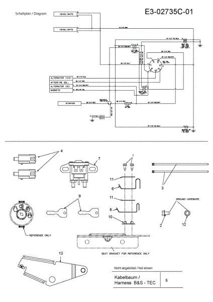 Electric diagram (1/2) TORNADO 108/17,5 H Garden tractor