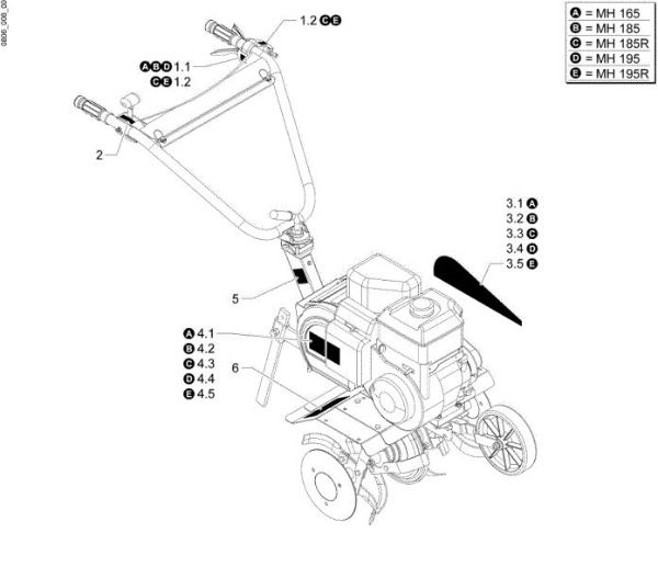 Plate MH 195 Rotary tiller