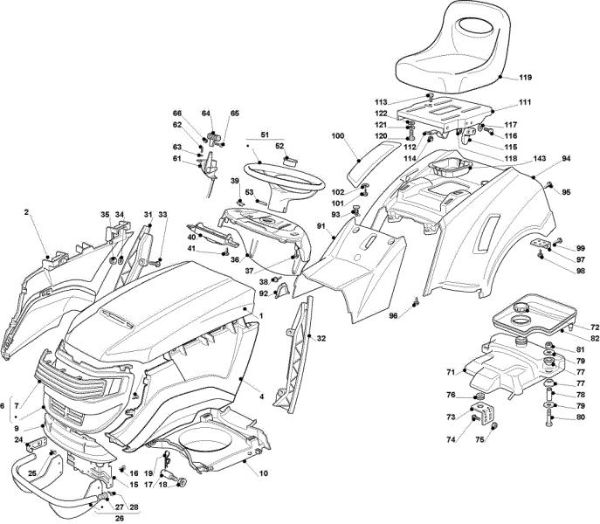 Body OM 93C/13,5H Cat.2009 Garden tractor