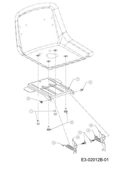 Seat support KROSSER 92/15 H Garden tractor