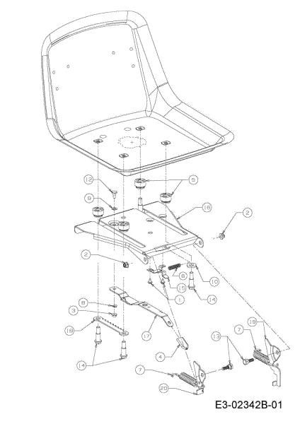 Seat support KROSSER PLUS 105/22 H Garden tractor