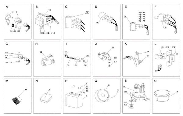 Electrical parts (2/2) OM 105J/16H Cat.2009 Garden tractor
