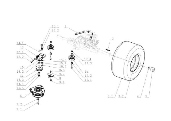 Rear axle OM 104J/21 Intek 2009 Garden tractor (only for the German market)
