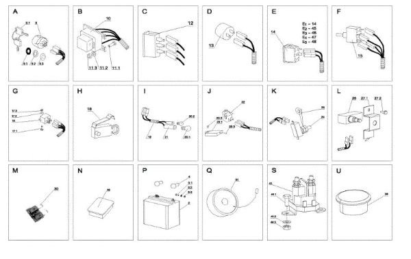 Electrical parts (2/2) OM 104J/21 Intek 2009 Garden tractor (only for the German market)