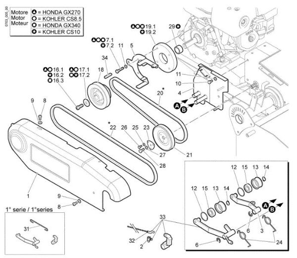 Transmission (1/2) WB 65 HR 8,5 Flail mowers