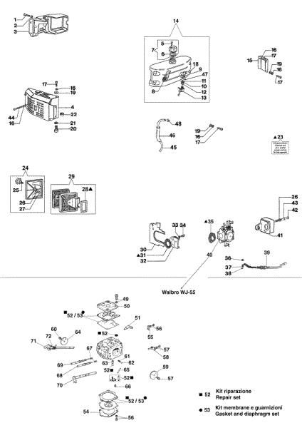 Carburetor and fuel tank MTL 81 R Earth auger