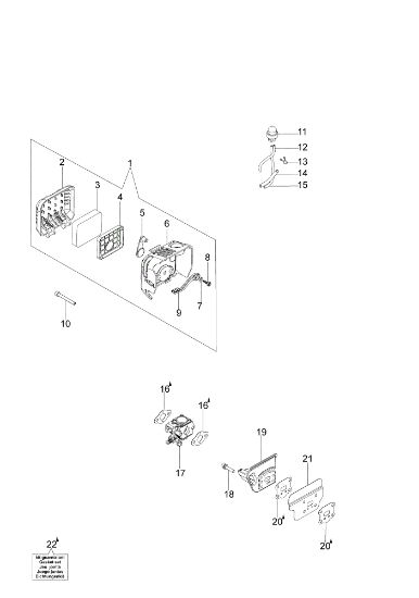 Filtre aire y carburador WP 300 (Euro 2) Motobomba