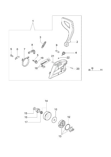 Embrague y freno GS 44 (Euro 1) Motosierra