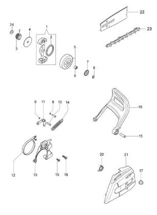 Cubrecadena y embrague GS 350 C (Euro 2) Motosierra