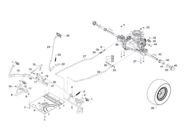Palanca freno y cambio OM 95/15,5 H Tractor