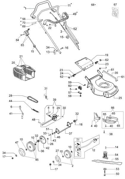 Despiece completo G 44 TK ESSENTIAL (K500 - AUTOCHOKE) Cortacésped