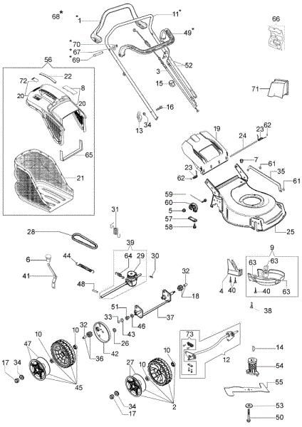 Despiece completo G 48 TK COMFORT PLUS (K600 AUTOCHOCKE) Cortacésped