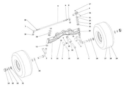 Eje anterior OM 106/24 KH (K2400AVD V-Twin) Cat. 2016 Tractor