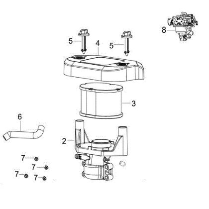 Filtro aire (from 05/17) OM 107 L/24 KH (K2400AVD V-Twin) Cat. 2016 Tractor