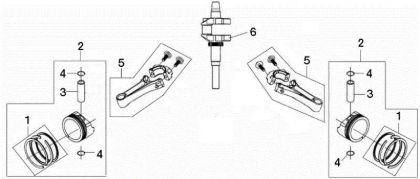 Ciguenal y piston APACHE 92 EVO (K2400AVD V-Twin) Cat.2016 Tractor